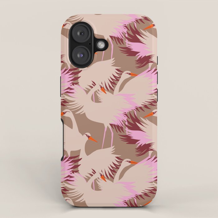 FARM FOLK SWAN Inspired by PANTONE 17 1230 Mocha Mousse iPhone Case Gallery Image 1