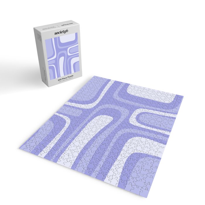 Palm Springs Retro Modern Abstract Pattern in Lavender Light Purple Jigsaw Puzzle Gallery Image 2