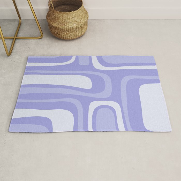 Palm Springs Retro Modern Abstract Pattern in Lavender Light Purple Rug Gallery Image 1