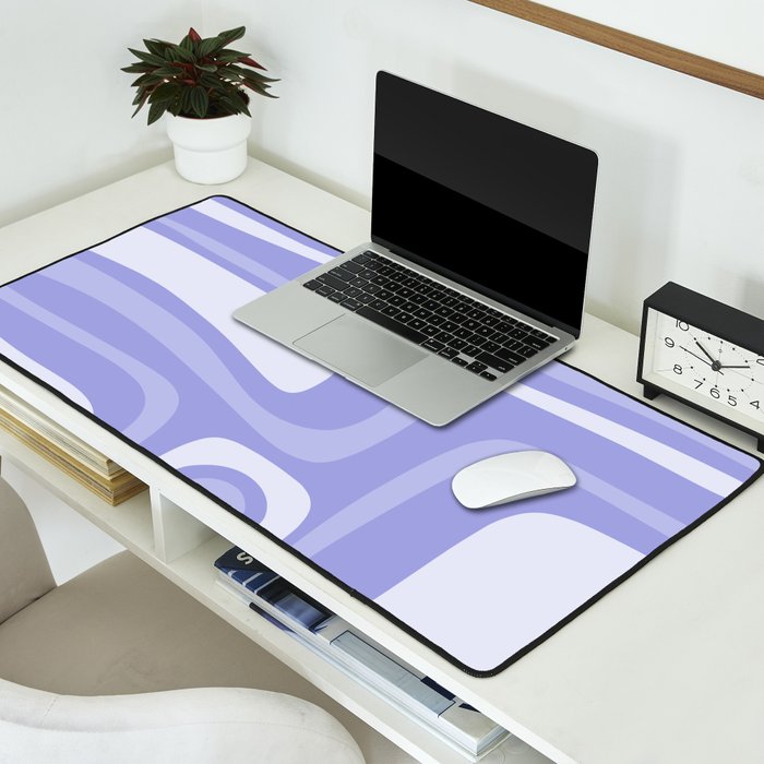 Palm Springs Retro Modern Abstract Pattern in Lavender Light Purple Desk Mat Gallery Image 2