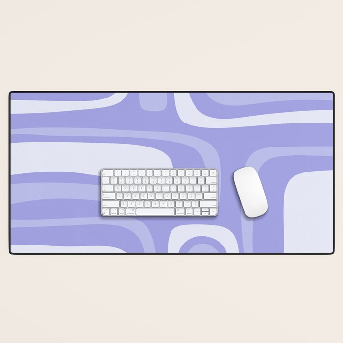 Palm Springs Retro Modern Abstract Pattern in Lavender Light Purple Desk Mat Gallery Image 1
