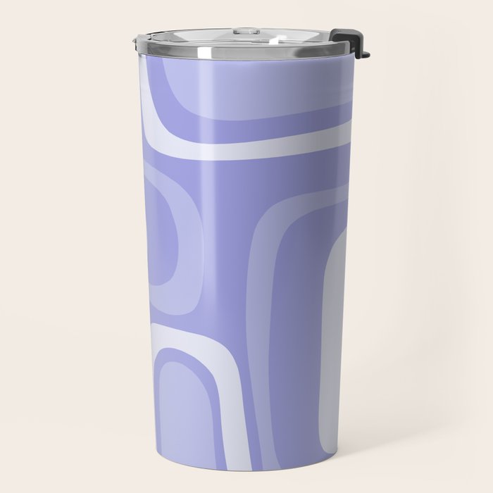 Palm Springs Retro Modern Abstract Pattern in Lavender Light Purple Travel Mug Gallery Image 2