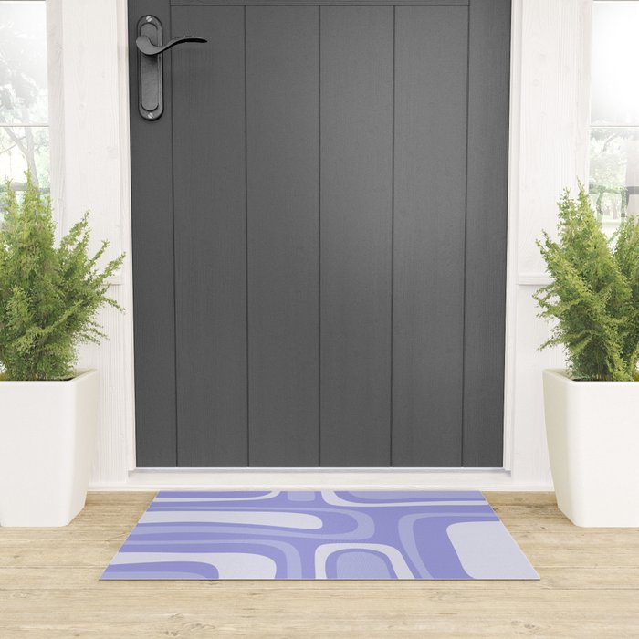 Palm Springs Retro Modern Abstract Pattern in Lavender Light Purple Welcome Mat Gallery Image 3