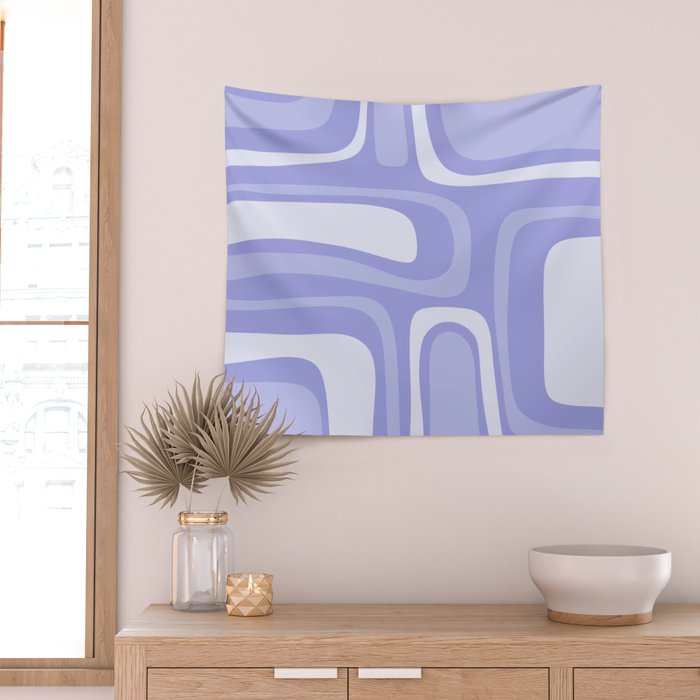 Palm Springs Retro Modern Abstract Pattern in Lavender Light Purple Wall Tapestry Gallery Image 2