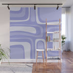 Palm Springs Retro Modern Abstract Pattern in Lavender Light Purple Wall Mural Gallery Image 1