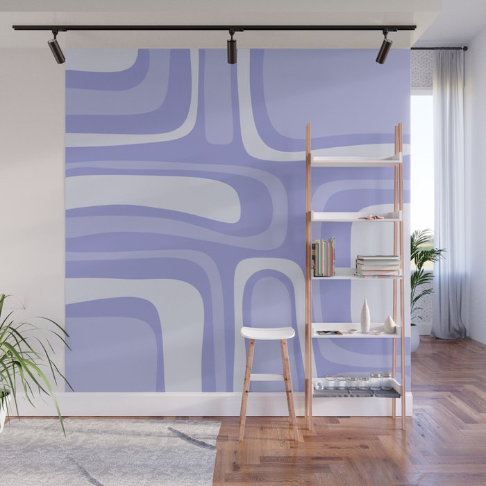 Palm Springs Retro Modern Abstract Pattern in Lavender Light Purple Wall Mural Gallery Image 1