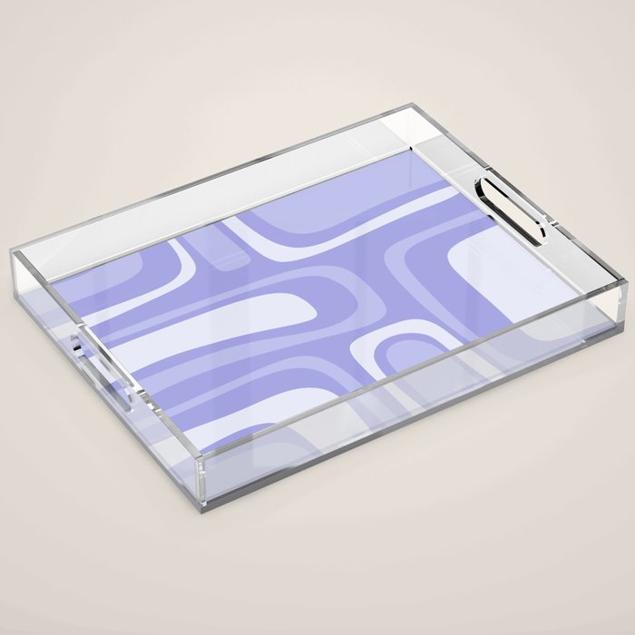 Palm Springs Retro Modern Abstract Pattern in Lavender Light Purple Acrylic Tray Gallery Image 1