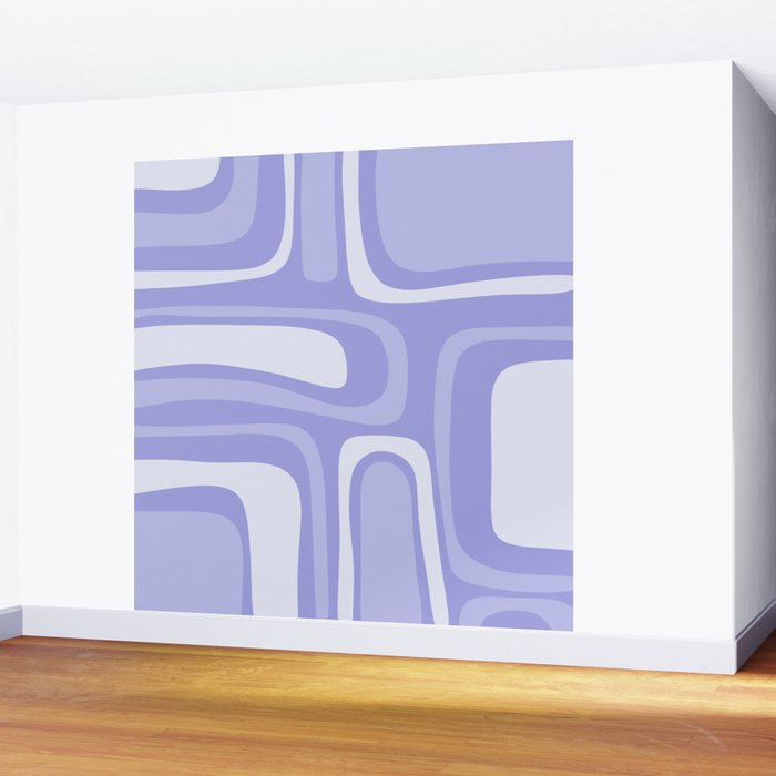 Palm Springs Retro Modern Abstract Pattern in Lavender Light Purple Wall Mural Gallery Image 2