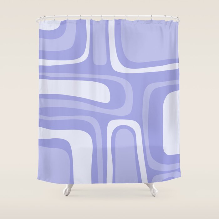 Palm Springs Retro Modern Abstract Pattern in Lavender Light Purple Shower Curtain Gallery Image 1