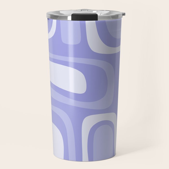 Palm Springs Retro Modern Abstract Pattern in Lavender Light Purple Travel Mug Gallery Image 1