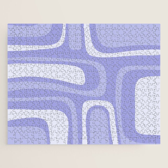 Palm Springs Retro Modern Abstract Pattern in Lavender Light Purple Jigsaw Puzzle Gallery Image 1