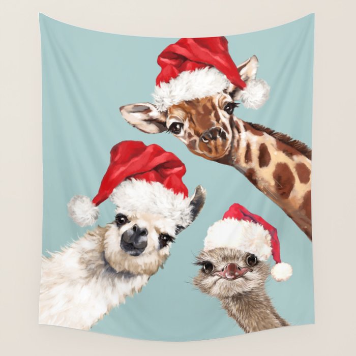 Christmas Animals Gang Wall Tapestry Gallery Image 4