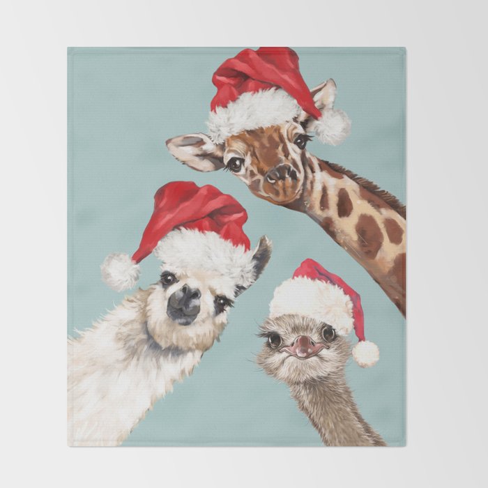 Christmas Animals Gang Throw Blanket Gallery Image 2