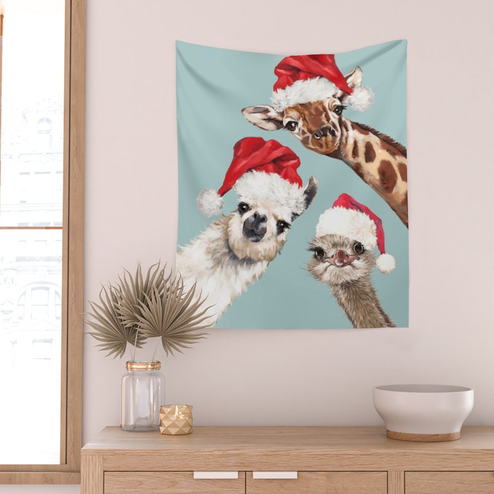 Christmas Animals Gang Wall Tapestry Gallery Image 2