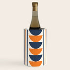 Abstract Shapes 76 in Orange and Navy Blue (Moon Phase Geometric Abstraction) Wine Chiller Gallery Image 3