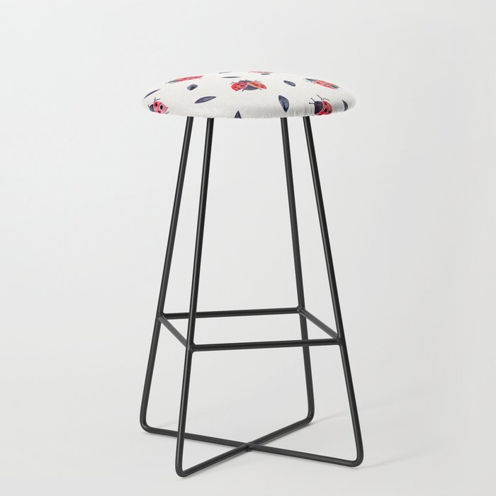 Lucky Ladybugs & Black Leaves Stool Gallery Image 1
