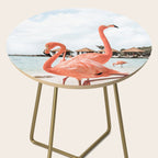 Pink Flamingos On Aruba Island Art Photo | Caribbean Beach Wall Print | Tropical Travel Photography Side Table Gallery Image 2