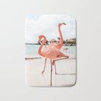 Pink Flamingos On Aruba Island Art Photo | Caribbean Beach Wall Print | Tropical Travel Photography Bath Mat Gallery Image 1