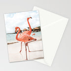 Pink Flamingos On Aruba Island Art Photo | Caribbean Beach Wall Print | Tropical Travel Photography Stationery Card Gallery Image 2