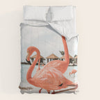 Pink Flamingos On Aruba Island Art Photo | Caribbean Beach Wall Print | Tropical Travel Photography Comforter Gallery Image 6