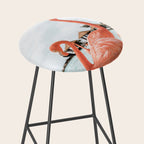 Pink Flamingos On Aruba Island Art Photo | Caribbean Beach Wall Print | Tropical Travel Photography Stool Gallery Image 2