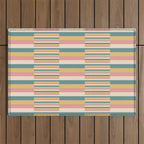 Mixed Stripes Pattern X Retro Summer Outdoor Rug Gallery Image 1