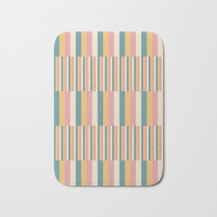 Mixed Stripes Pattern X Retro Summer Bath Mat Gallery Image 1