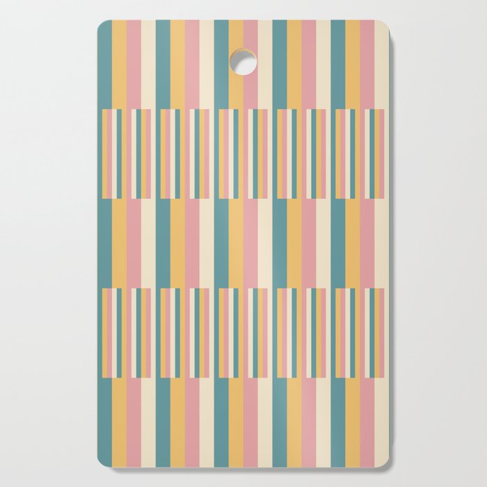 Mixed Stripes Pattern X Retro Summer Cutting Board Gallery Image 1