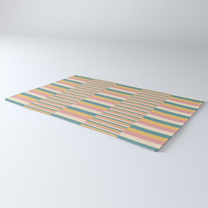 Mixed Stripes Pattern X Retro Summer Rug Gallery Image 3