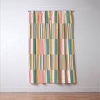 Mixed Stripes Pattern X Retro Summer Window Curtain Gallery Image 3