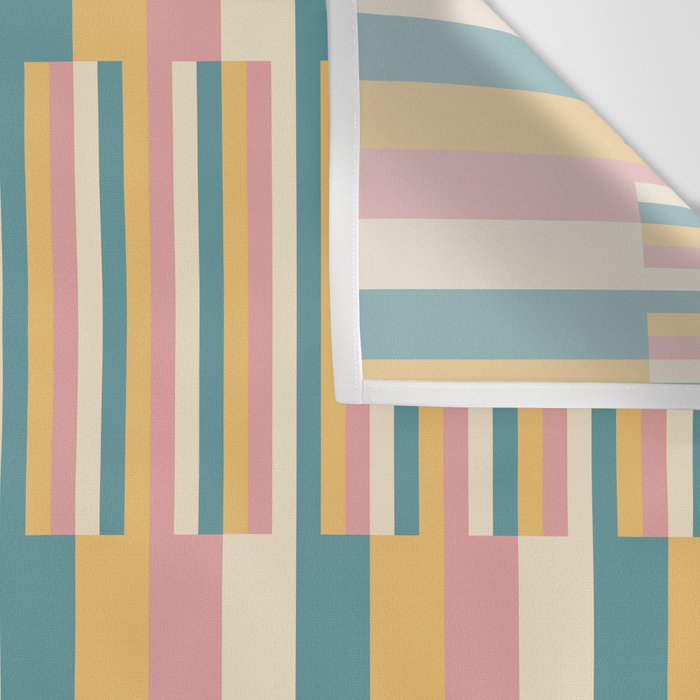 Mixed Stripes Pattern X Retro Summer Wall Tapestry Gallery Image 3