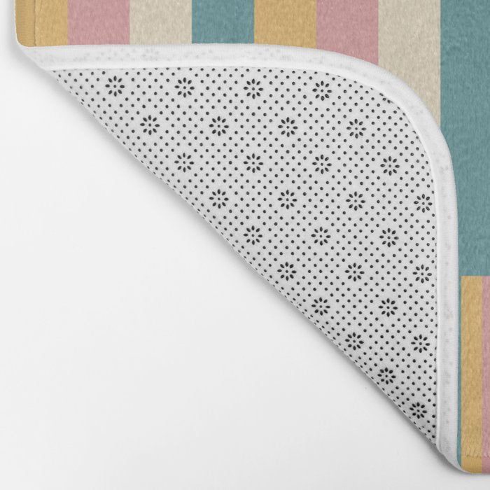 Mixed Stripes Pattern X Retro Summer Bath Mat Gallery Image 2