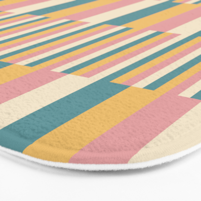 Mixed Stripes Pattern X Retro Summer Bath Mat Gallery Image 3