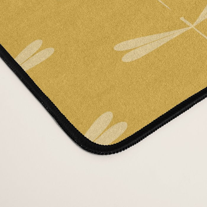 Dragonfly Pattern XIV Golden Yellow Desk Mat Gallery Image 4