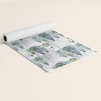 Watercolor forest green snow Christmas pine tree Yoga Mat Gallery Image 2