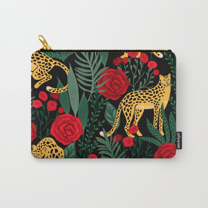 Leopards & Roses Pattern Carry All Pouch Gallery Image 1