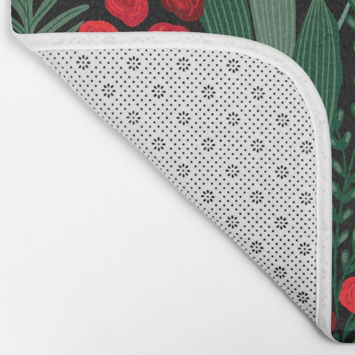 Leopards & Roses Pattern Bath Mat Gallery Image 2