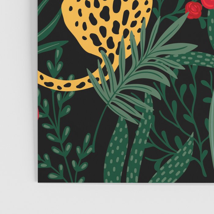 Leopards & Roses Pattern Poster Gallery Image 3