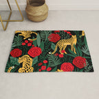 Leopards & Roses Pattern Rug Gallery Image 1