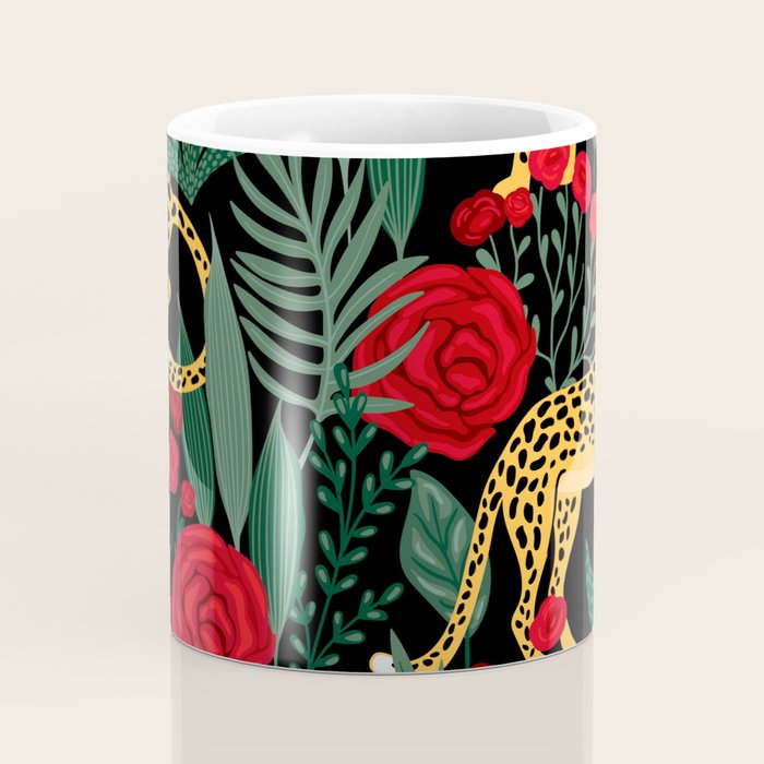 Leopards & Roses Pattern Coffee Mug Gallery Image 4