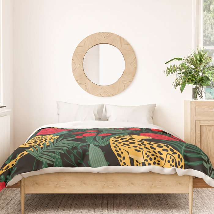 Leopards & Roses Pattern Duvet Cover Gallery Image 3