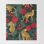 Leopards & Roses Pattern Throw Blanket Gallery Image 2