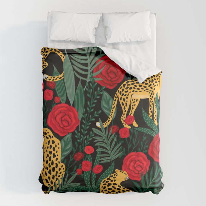 Leopards & Roses Pattern Duvet Cover Gallery Image 6