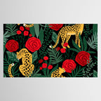 Leopards & Roses Pattern Tablecloth Gallery Image 2