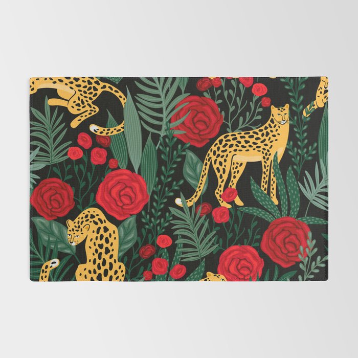 Leopards & Roses Pattern Rug Gallery Image 2