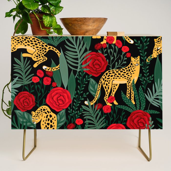 Leopards & Roses Pattern Credenza Gallery Image 1