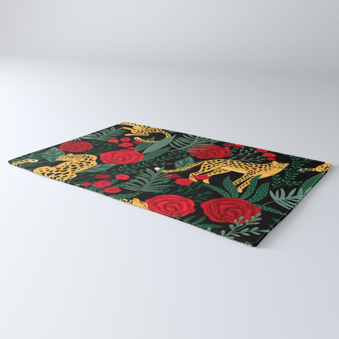Leopards & Roses Pattern Rug Gallery Image 3