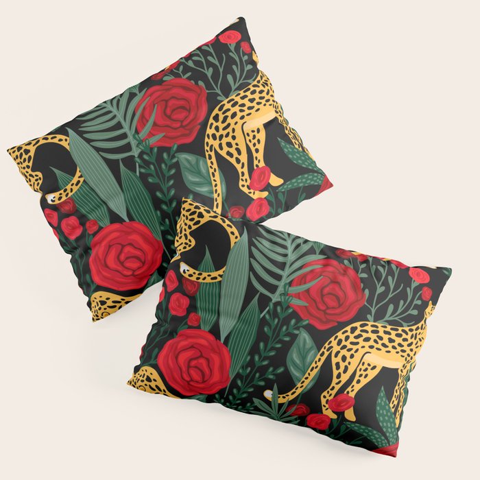 Leopards & Roses Pattern Pillow Sham Gallery Image 1