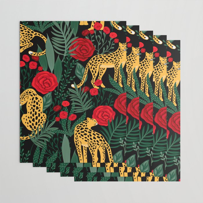 Leopards & Roses Pattern Wrapping Paper Gallery Image 3