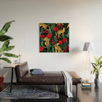 Leopards & Roses Pattern Wood Wall Art Gallery Image 2